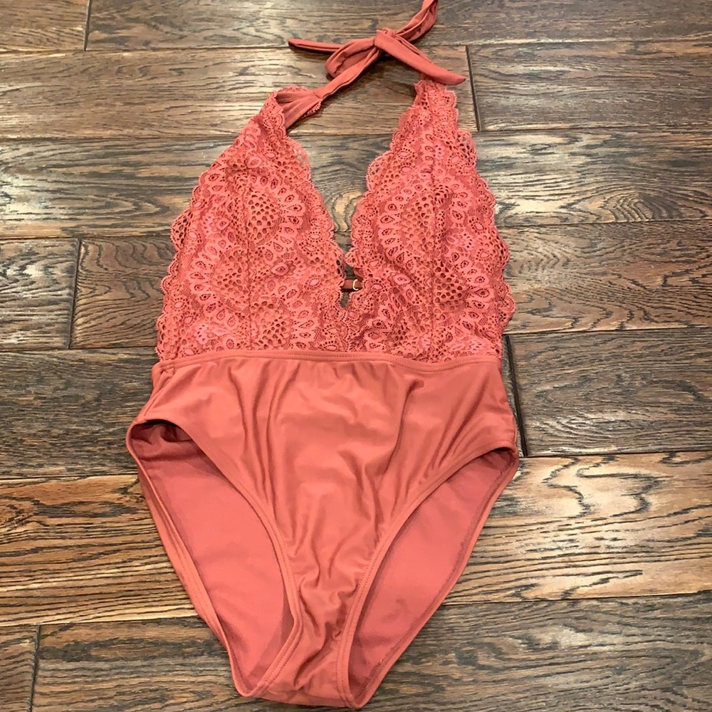 Dusty Rose one piece bathing suit